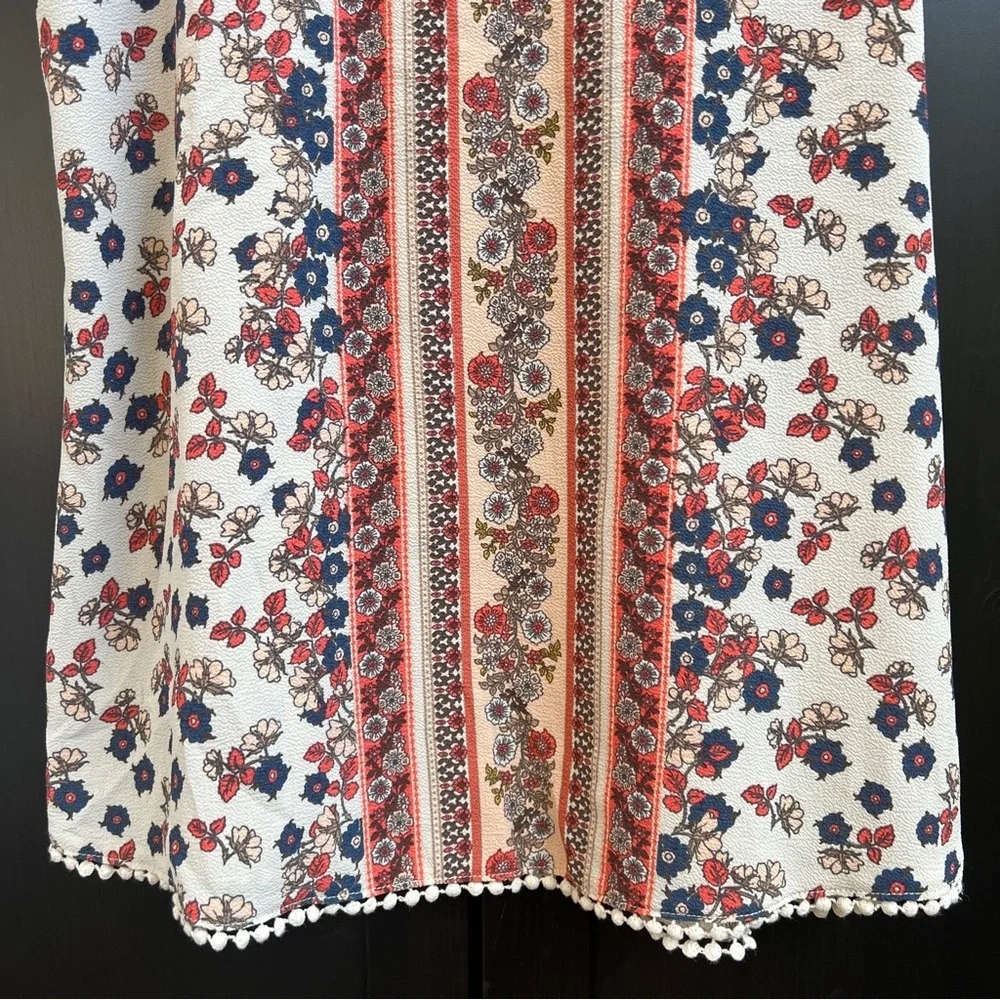 Sea New York Cream Floral Sleeveless Tank with Pink & Blue Print Size 2 - Picture 3 of 5